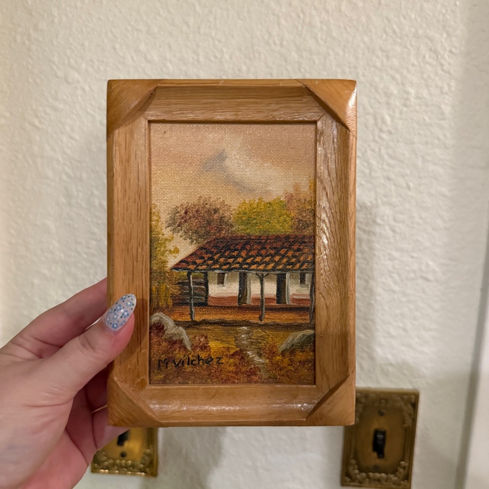 Vintage Hand Painted Framed Artwork